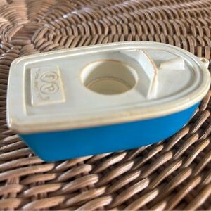 Vtg Fisher Price Little People play family White Blue Boat 985 Dinghy Floating